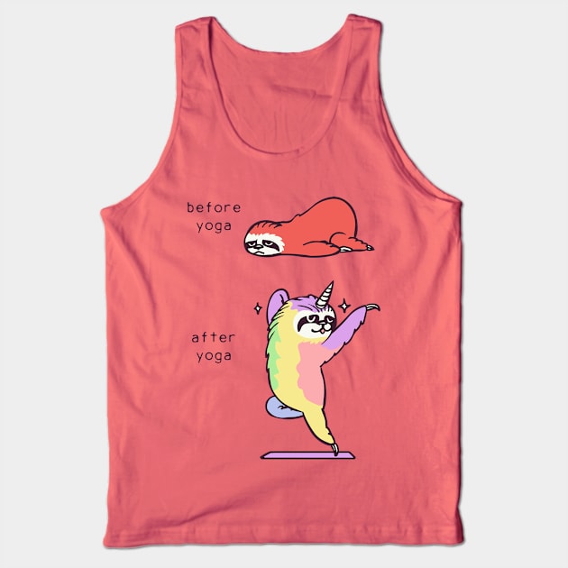 Sloth After Yoga Tank Top by huebucket